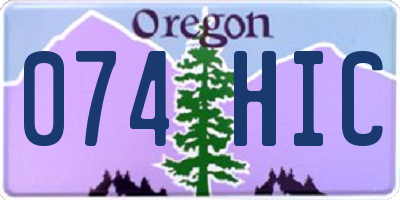 OR license plate 074HIC