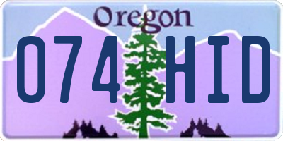 OR license plate 074HID