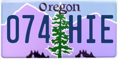 OR license plate 074HIE