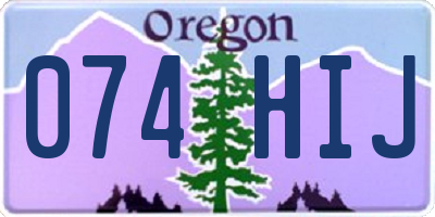 OR license plate 074HIJ