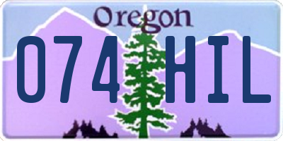 OR license plate 074HIL