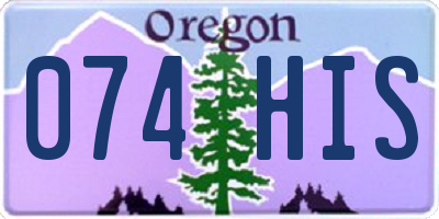 OR license plate 074HIS