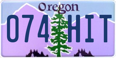 OR license plate 074HIT