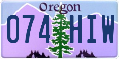 OR license plate 074HIW