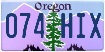 OR license plate 074HIX