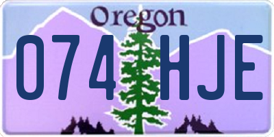 OR license plate 074HJE