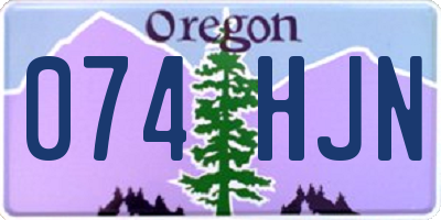 OR license plate 074HJN