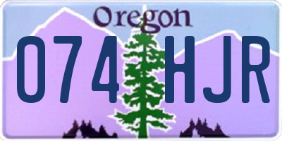 OR license plate 074HJR