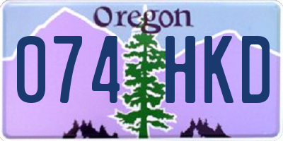 OR license plate 074HKD