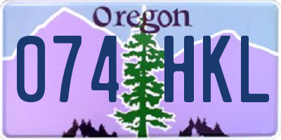 OR license plate 074HKL