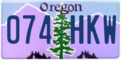 OR license plate 074HKW