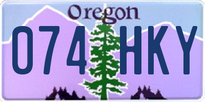 OR license plate 074HKY
