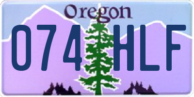 OR license plate 074HLF