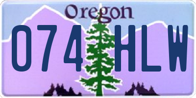 OR license plate 074HLW