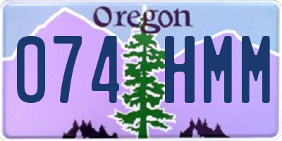 OR license plate 074HMM