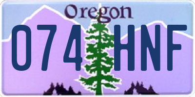 OR license plate 074HNF