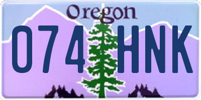 OR license plate 074HNK