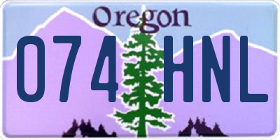 OR license plate 074HNL
