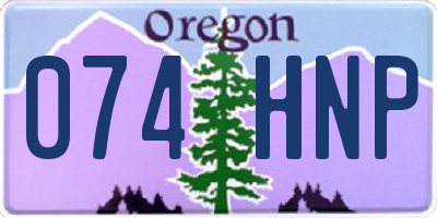 OR license plate 074HNP