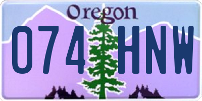 OR license plate 074HNW