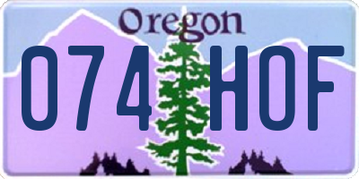 OR license plate 074HOF