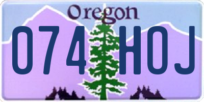 OR license plate 074HOJ