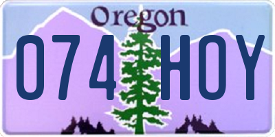 OR license plate 074HOY