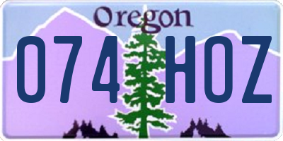 OR license plate 074HOZ