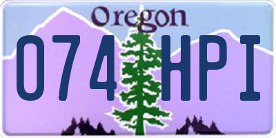 OR license plate 074HPI