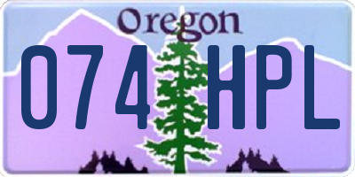 OR license plate 074HPL