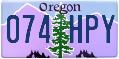 OR license plate 074HPY