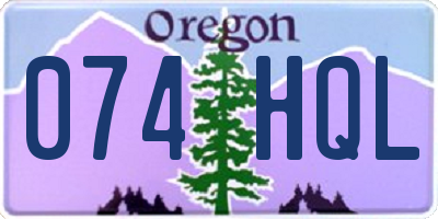 OR license plate 074HQL