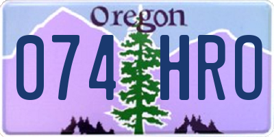 OR license plate 074HRO