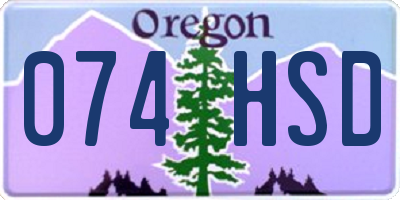OR license plate 074HSD