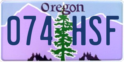 OR license plate 074HSF