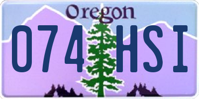 OR license plate 074HSI