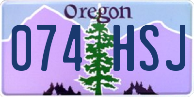 OR license plate 074HSJ