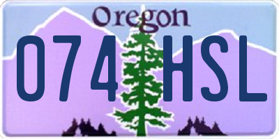 OR license plate 074HSL