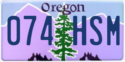 OR license plate 074HSM