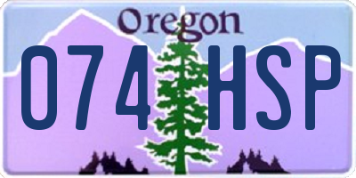 OR license plate 074HSP