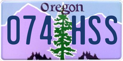 OR license plate 074HSS