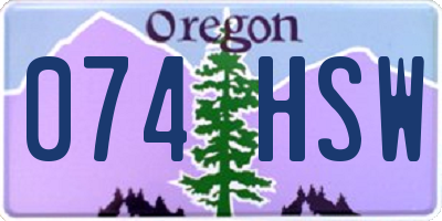 OR license plate 074HSW