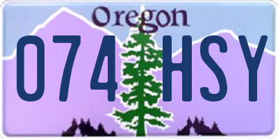 OR license plate 074HSY