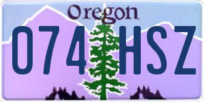 OR license plate 074HSZ