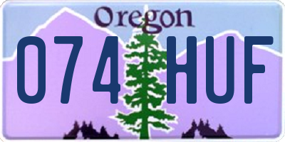 OR license plate 074HUF