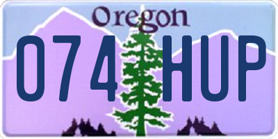 OR license plate 074HUP