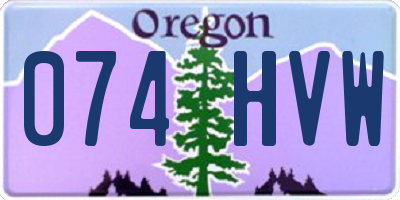 OR license plate 074HVW