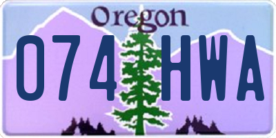 OR license plate 074HWA