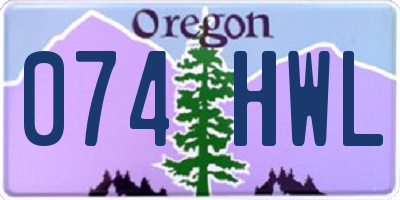 OR license plate 074HWL