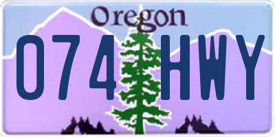 OR license plate 074HWY